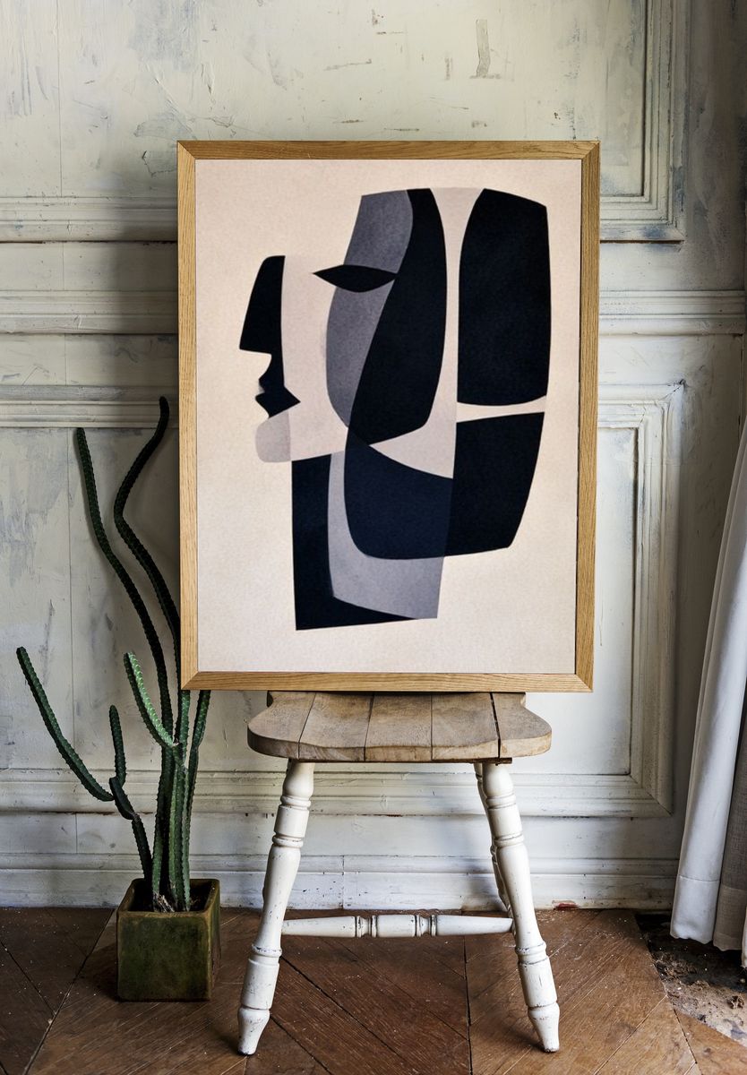 Abstract Face Collage Poster. room preview
