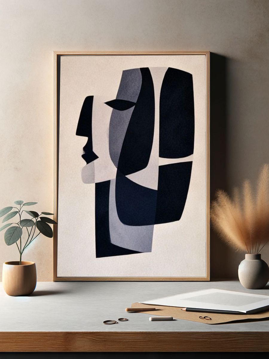 Abstract Face Collage Poster. — room view 2