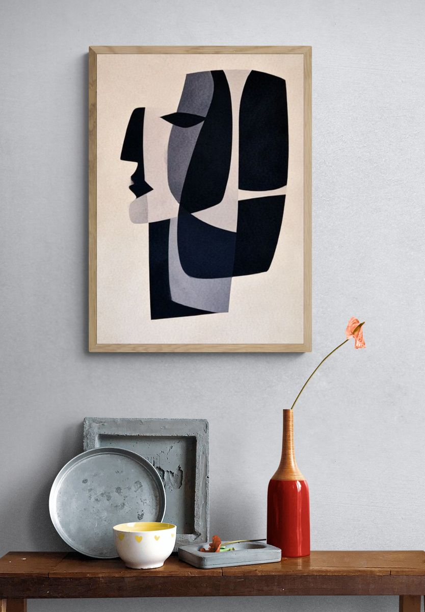 Abstract Face Collage Poster. — room view 3