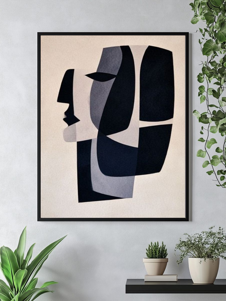 Abstract Face Collage Poster. — room view 4
