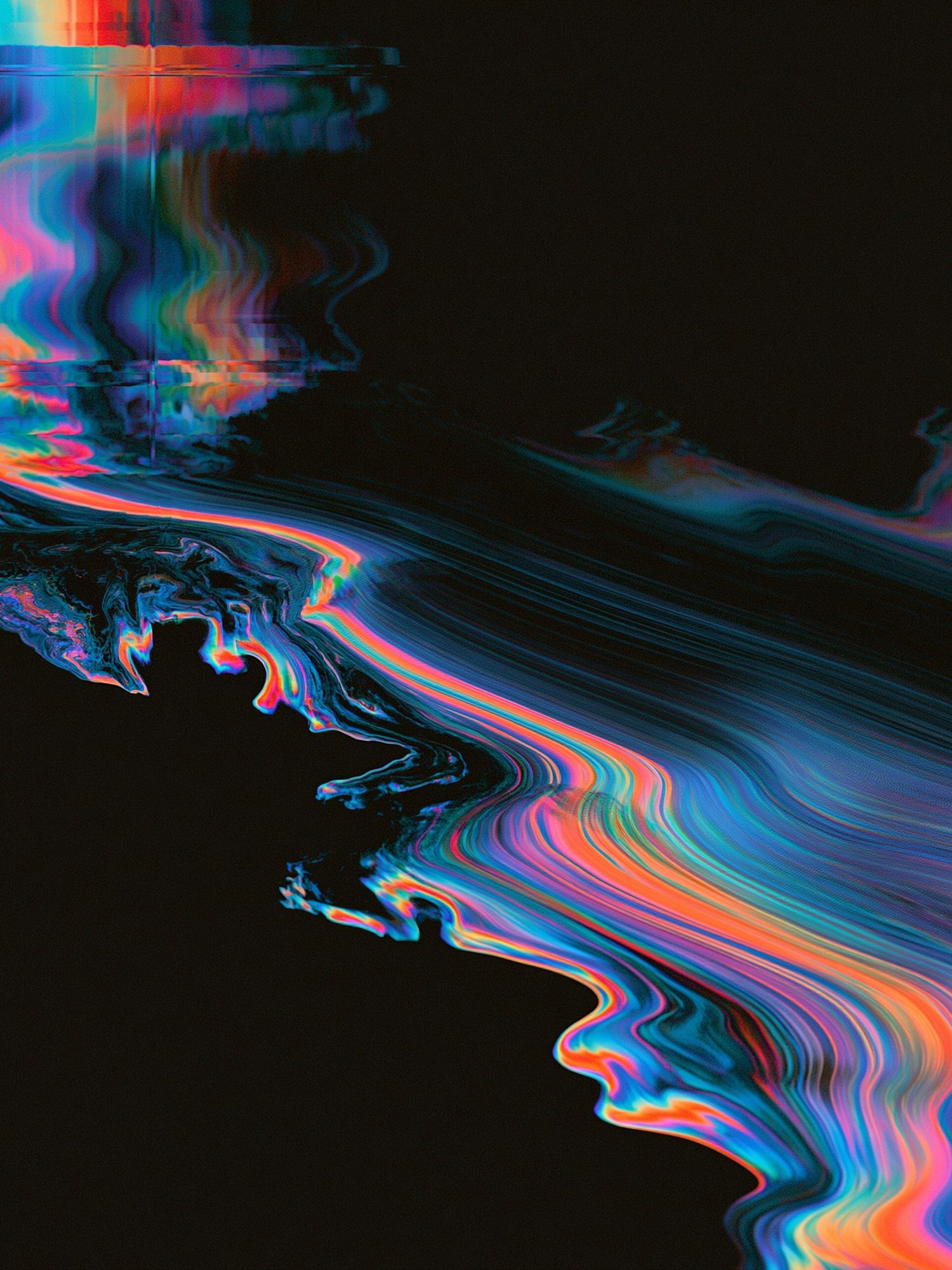Neon Glitch Flow Abstract Poster. poster detail