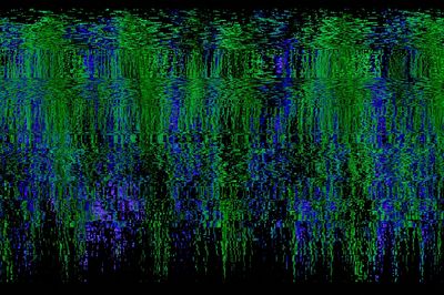 Neon Glitch Grid Abstract Poster. poster