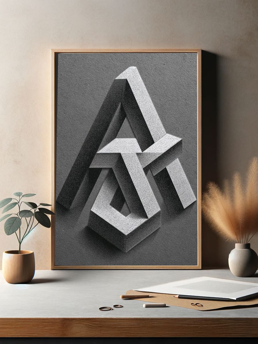 Impossible Triangle Abstract Poster. — room view 2