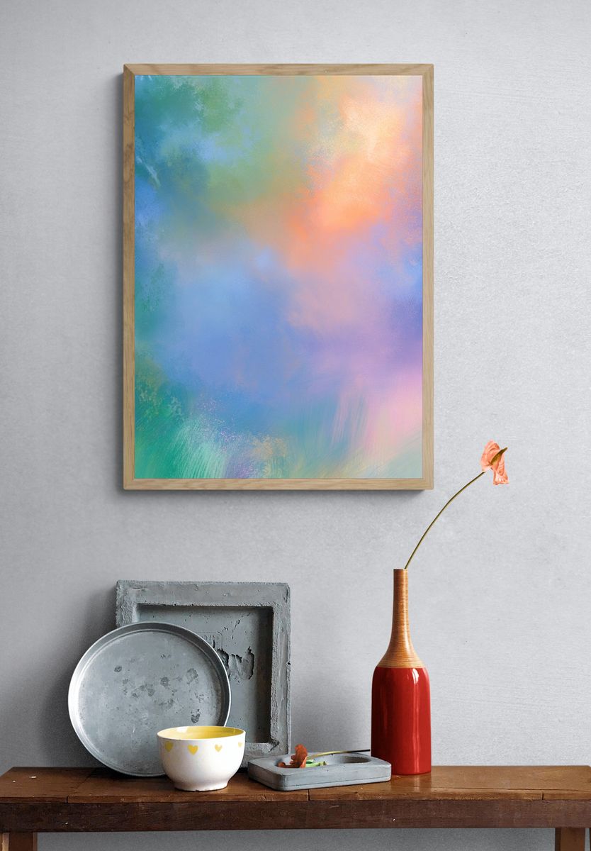 Pastel Cloudscape Abstract Poster. — room view 3