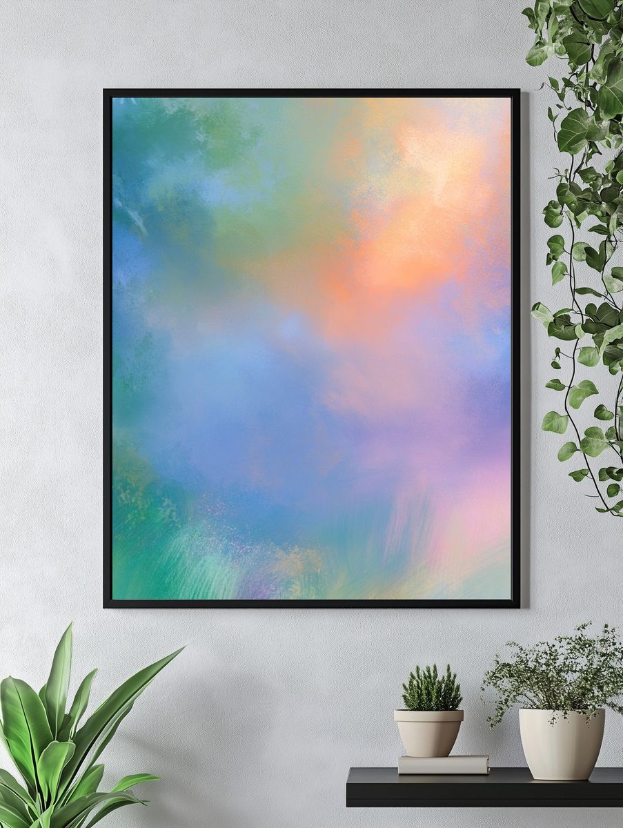 Pastel Cloudscape Abstract Poster. — room view 4