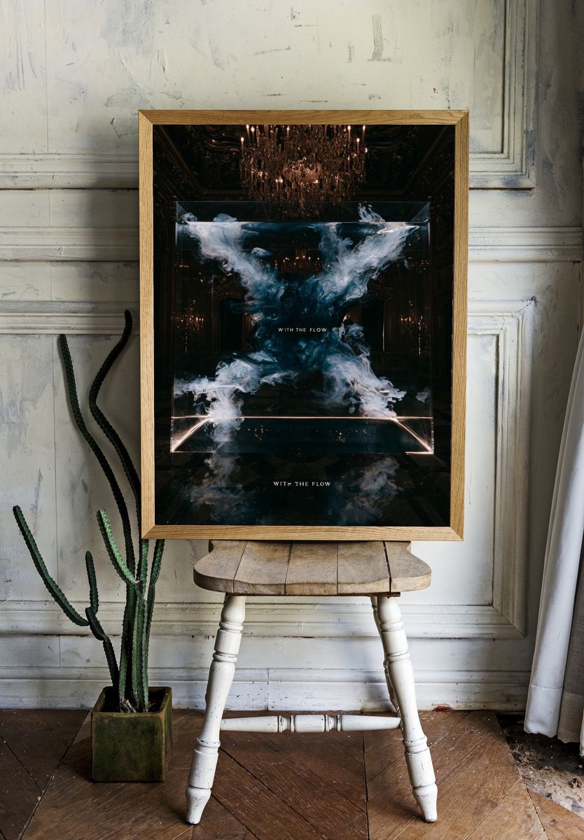 With the Flow Abstract Poster. room preview