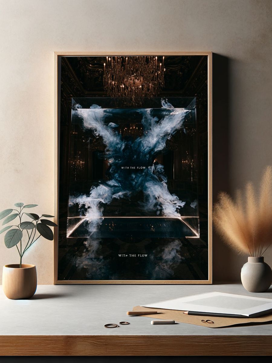 With the Flow Abstract Poster. — room view 2