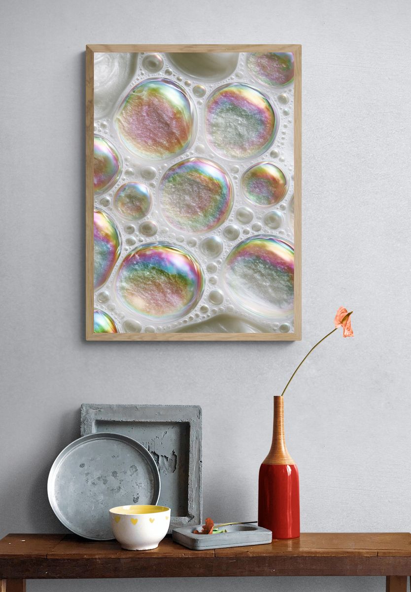 Iridescent Bubble Abstract Poster. — room view 3