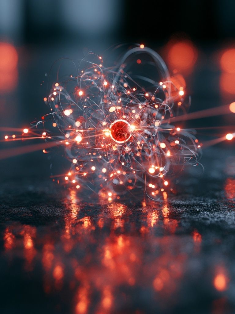 Glowing Particle Burst Abstract Poster. poster detail