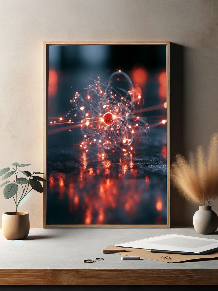 Glowing Particle Burst Abstract Poster. — room view 2