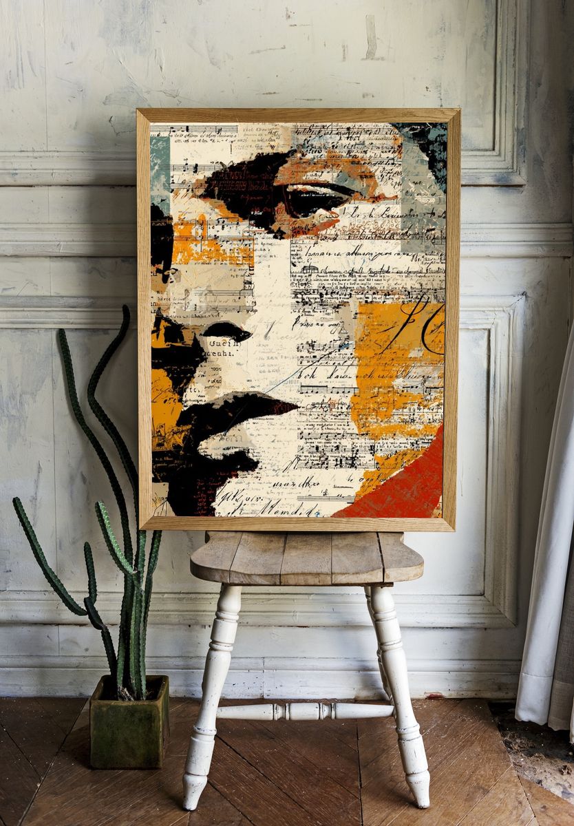 Abstract Musical Collage Poster. room preview