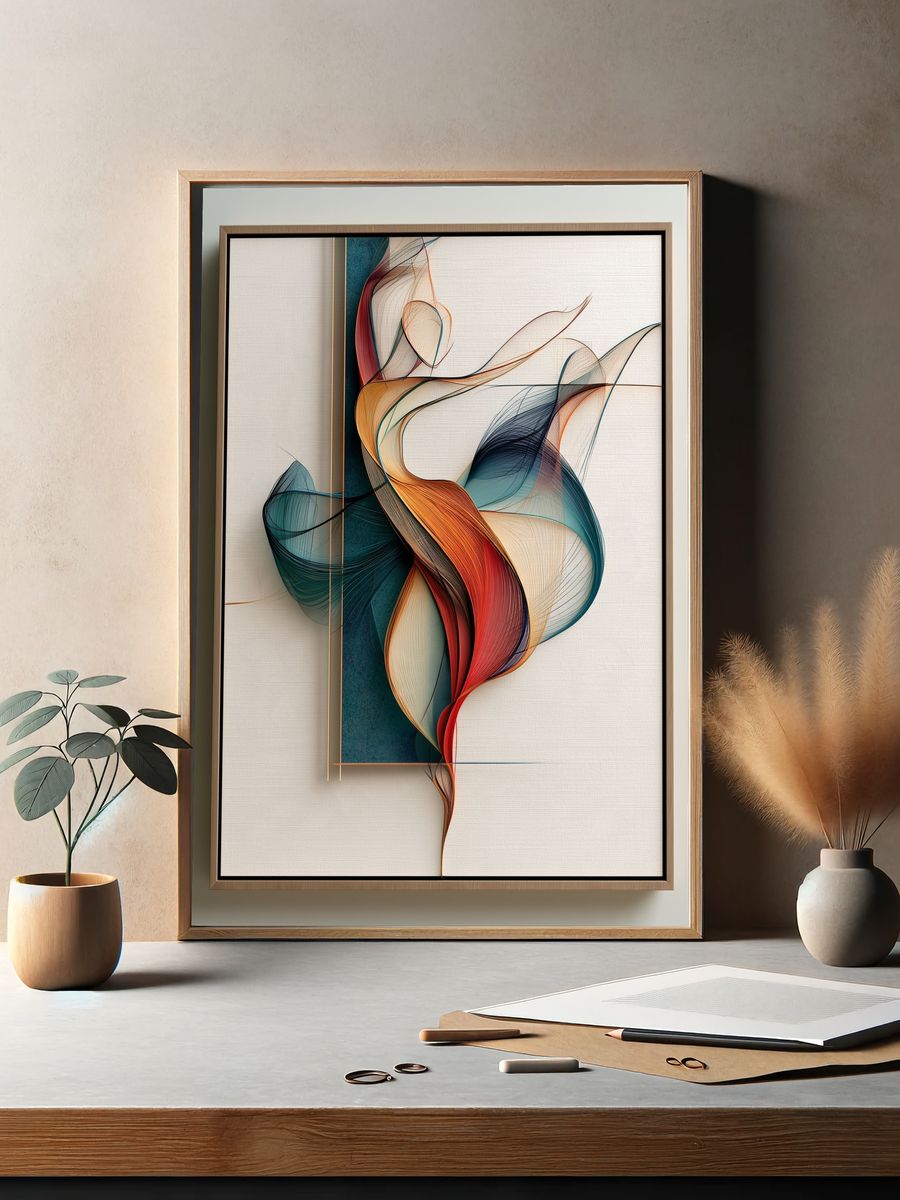Flowing Ribbon Abstract Poster. — room view 2