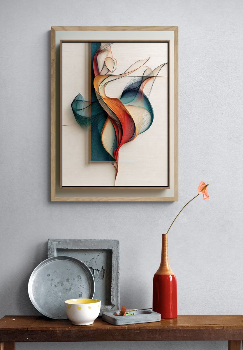 Flowing Ribbon Abstract Poster. — room view 3