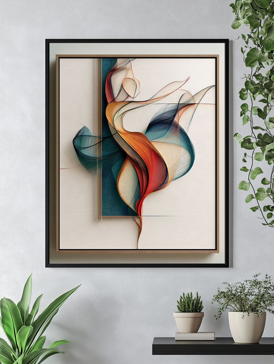 Flowing Ribbon Abstract Poster. — room view 4