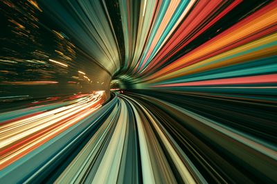 Neon Light Tunnel Abstract Poster. poster print