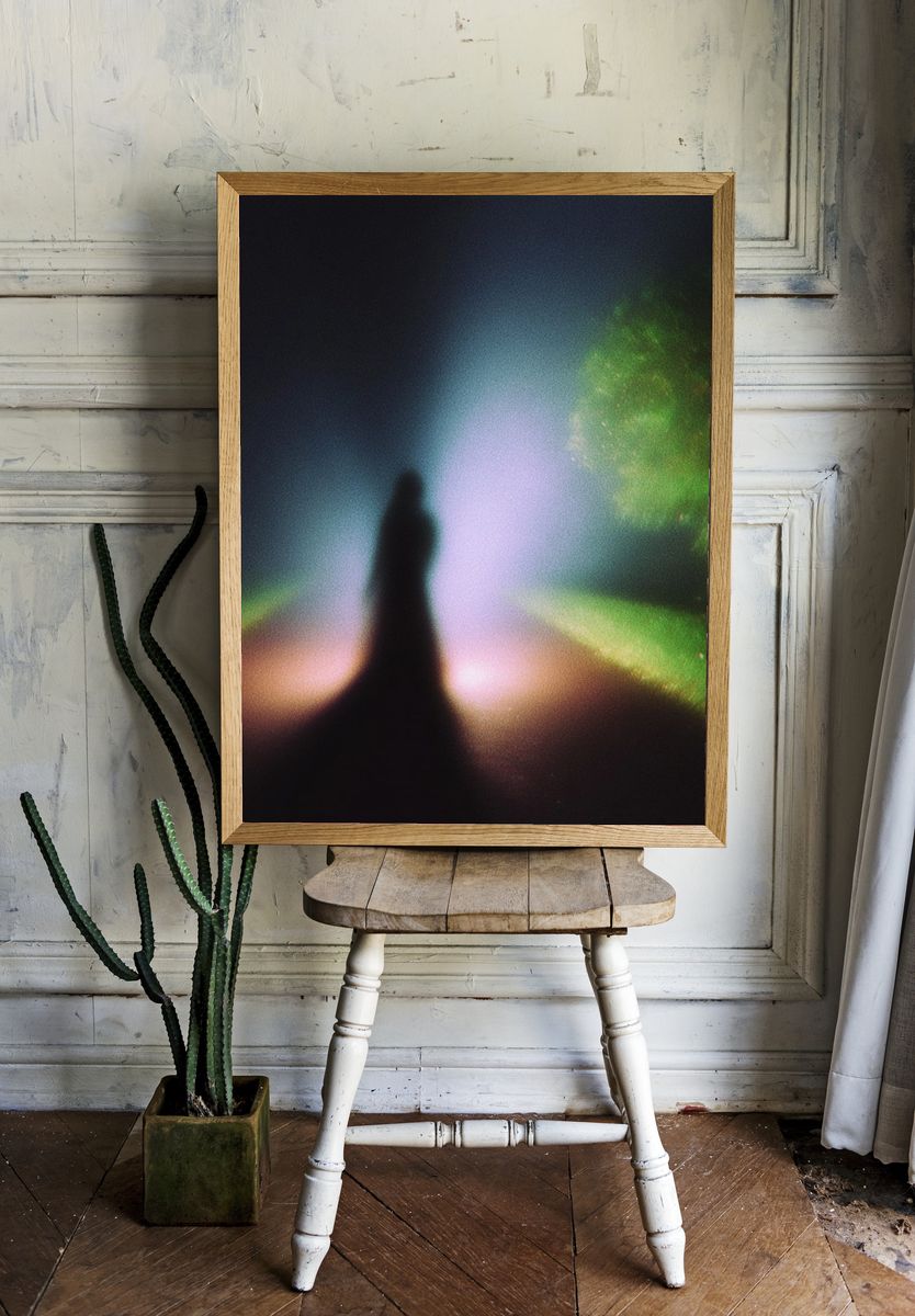 Aurora Silhouette Abstract Print room preview