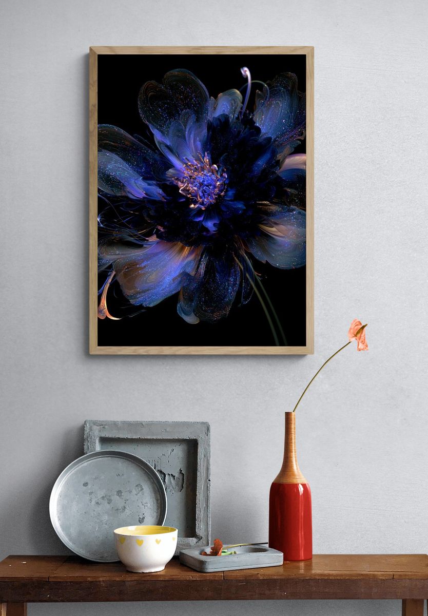 Cosmic Bloom Abstract Poster. — room view 3
