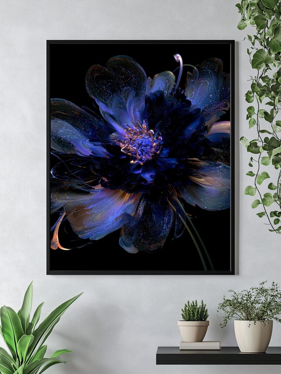 Cosmic Bloom Abstract Poster. — room view 4