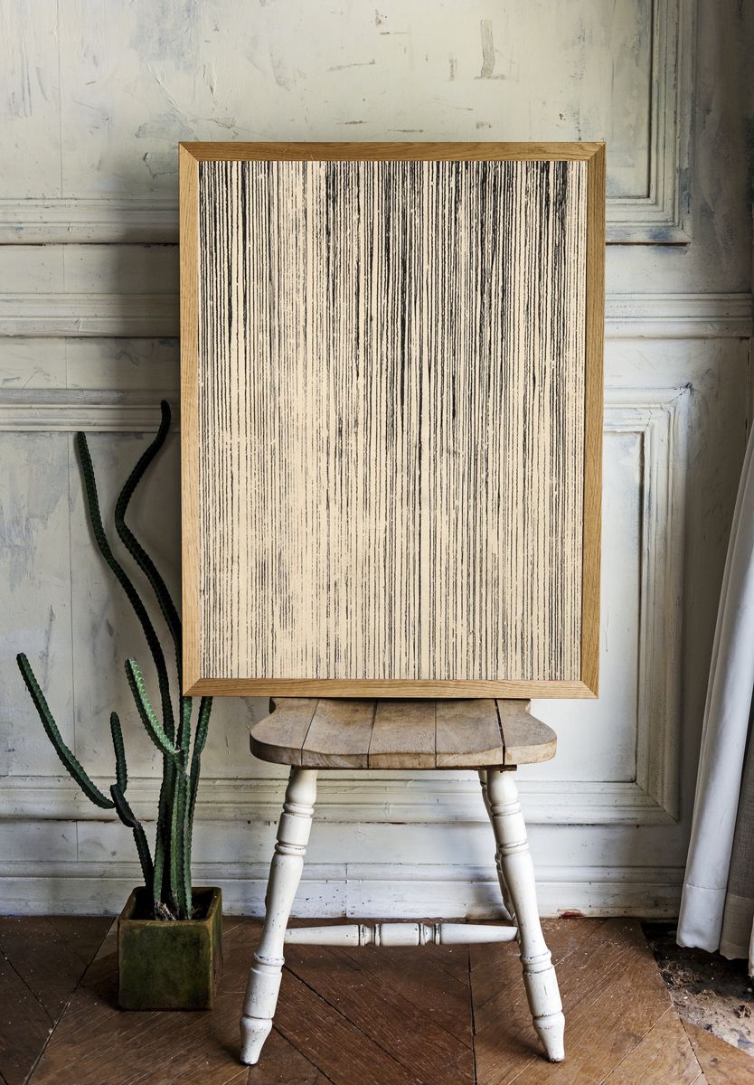 Linear Ink Texture Abstract Poster. room preview