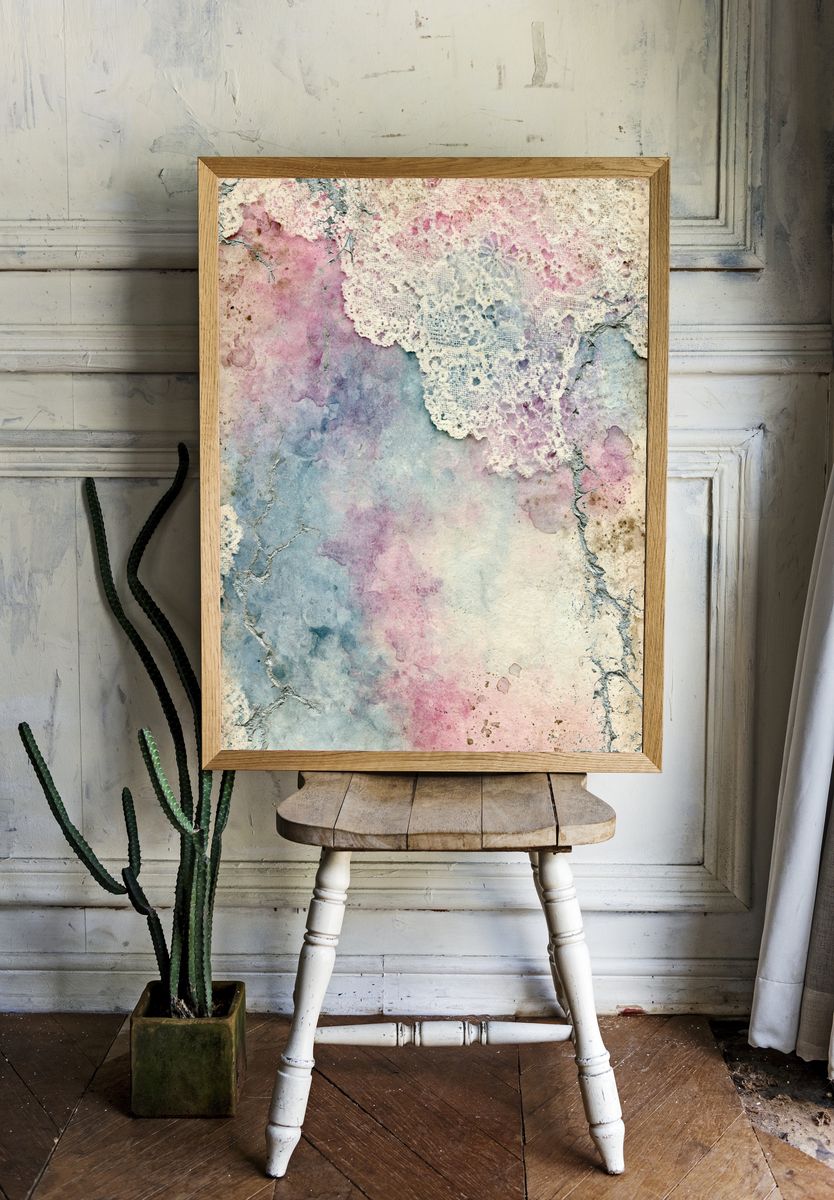 Pastel Lace Texture Abstract Poster. room preview