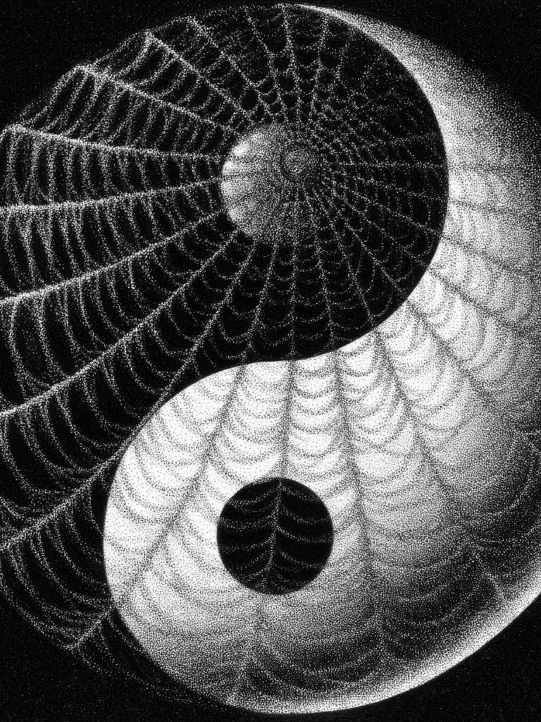 Yin Yang Dotwork Poster. poster detail