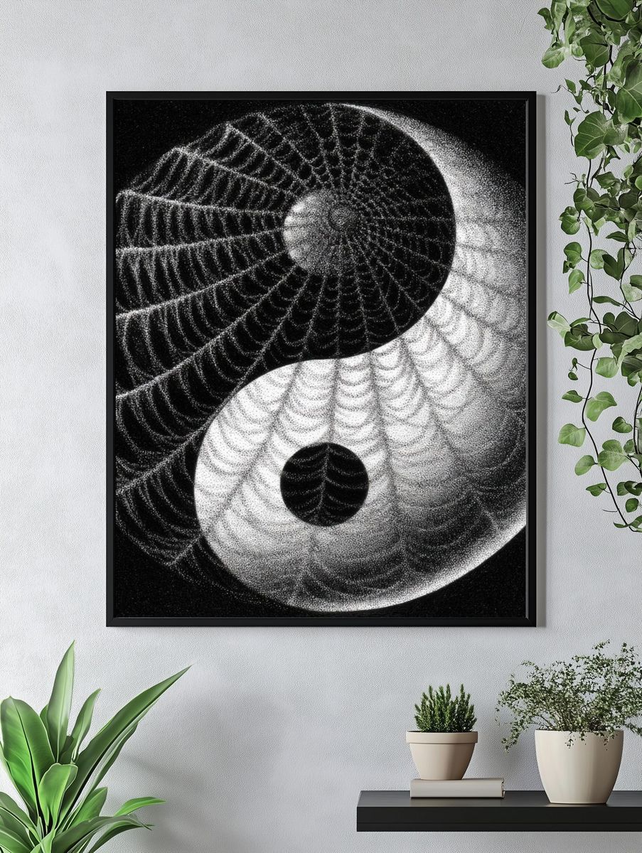 Yin Yang Dotwork Poster. — room view 4