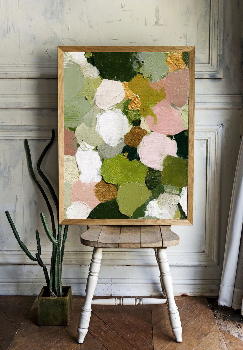 Pastel Green Abstract Texture Poster room preview