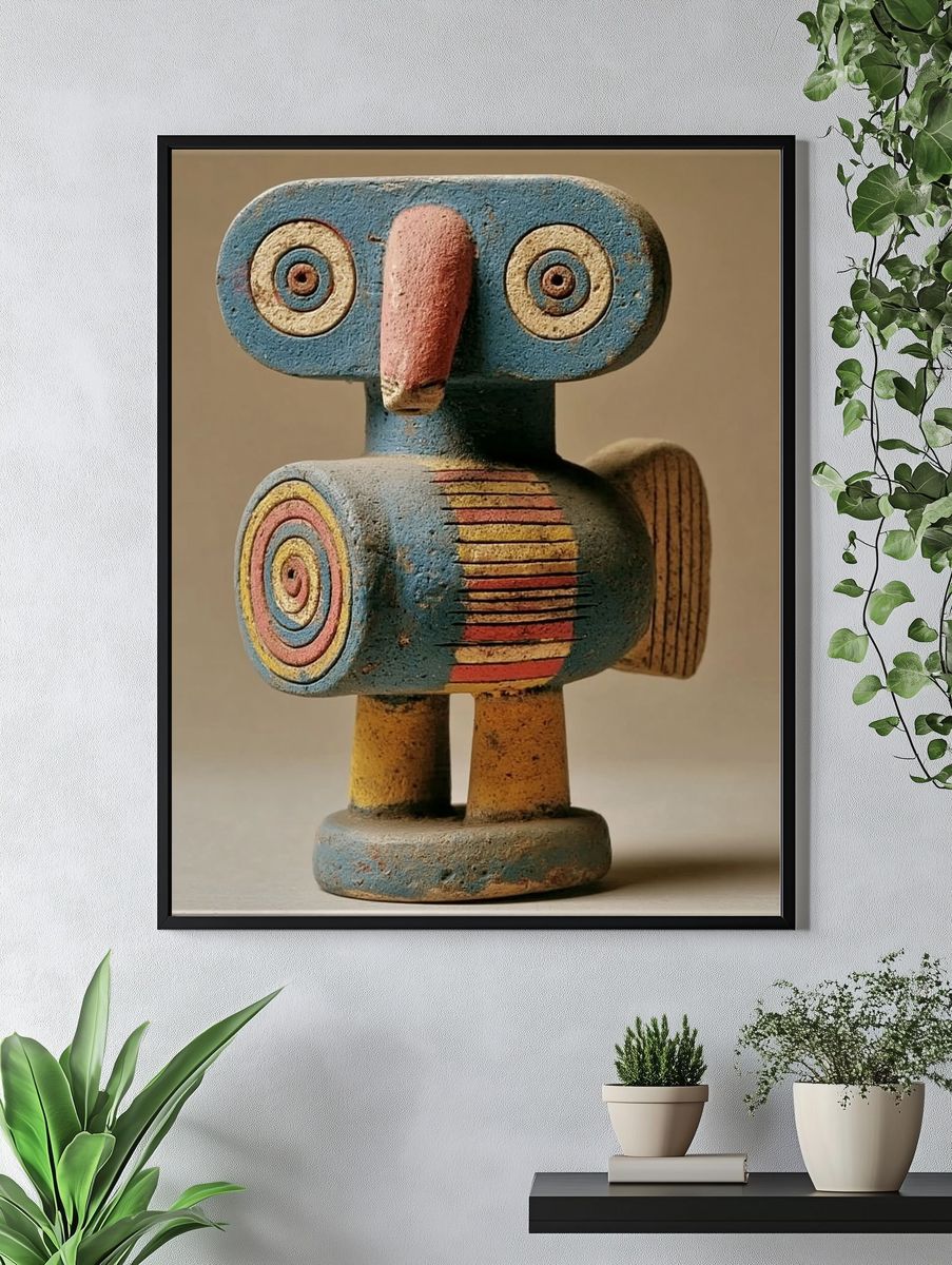 Abstract Wooden Totem Print. — room view 4