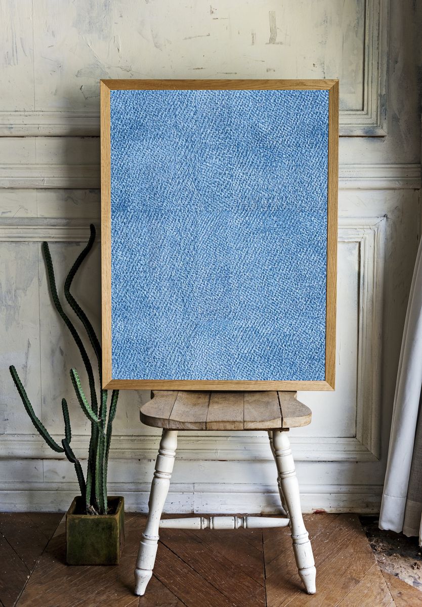 Blue Denim Texture Print. room preview