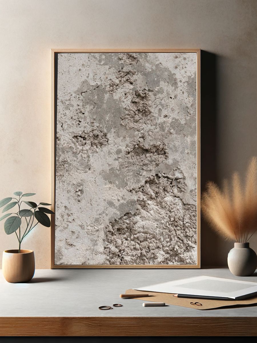 Concrete Texture Abstract Print. — room view 2