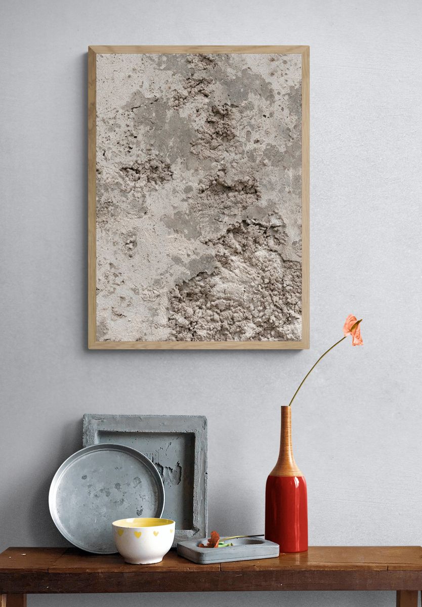 Concrete Texture Abstract Print. — room view 3