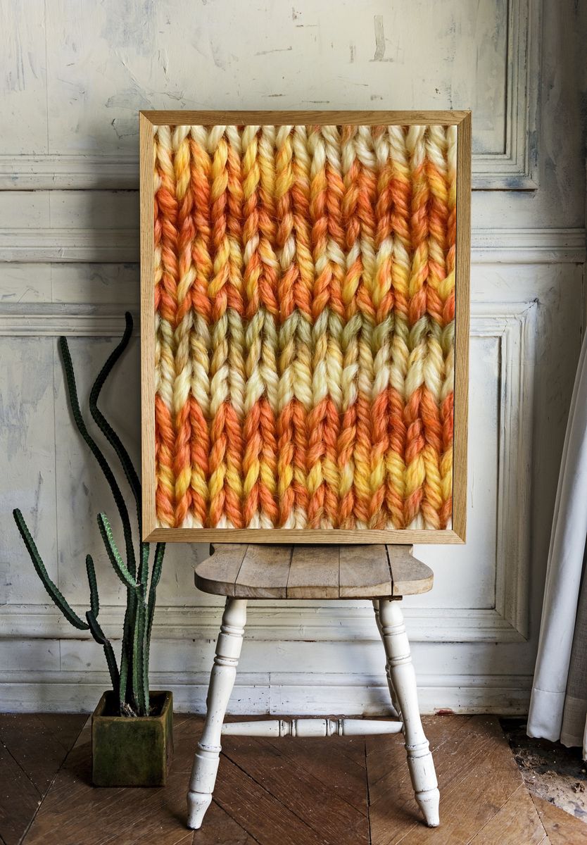 Autumn Knit Texture Abstract Print. — room view 1