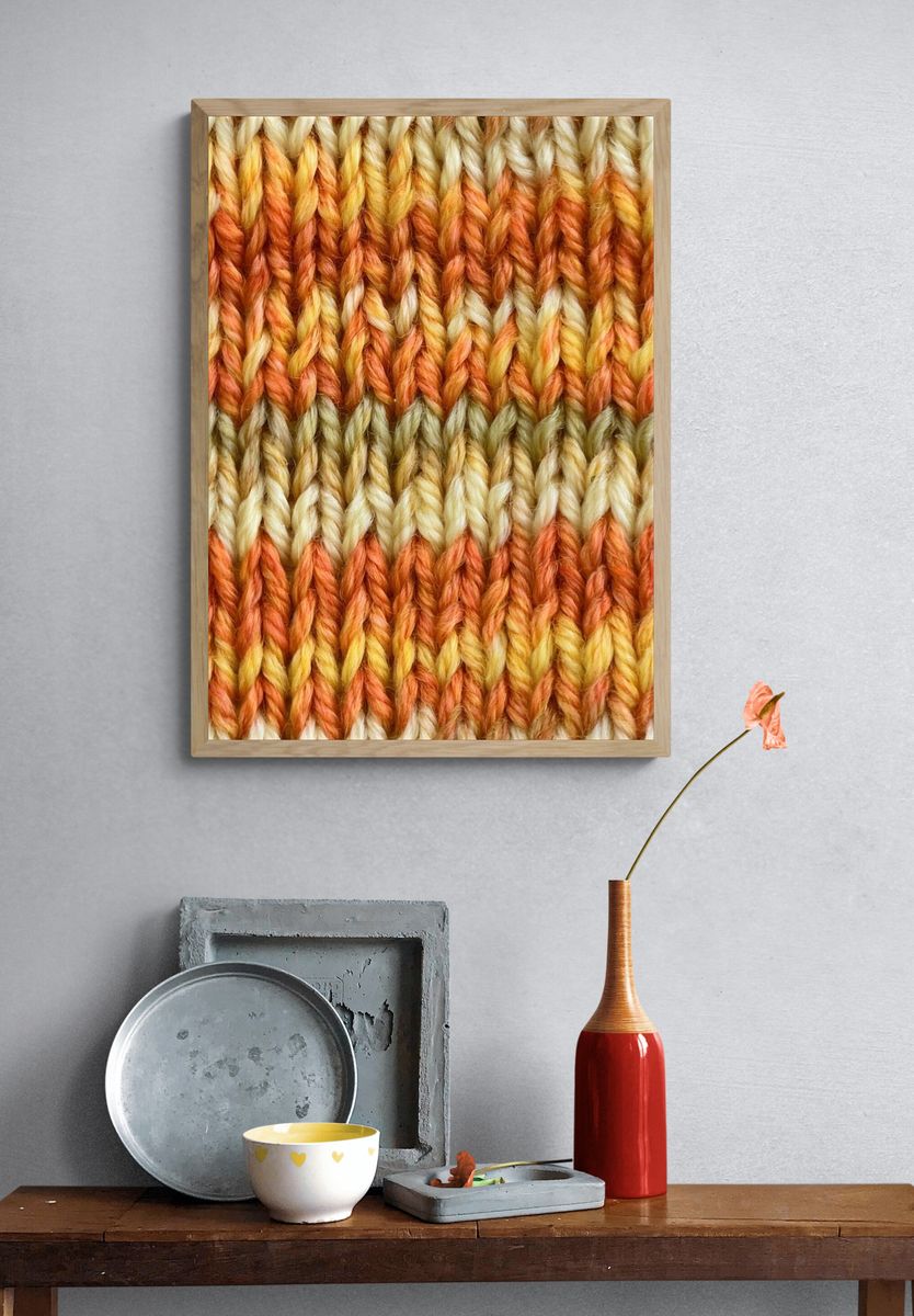 Autumn Knit Texture Abstract Print. — room view 3