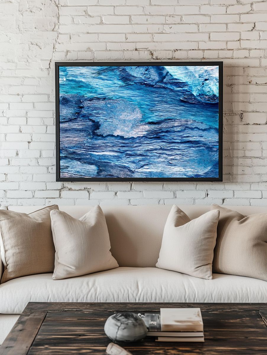 Blue Ocean Texture Abstract Print room preview