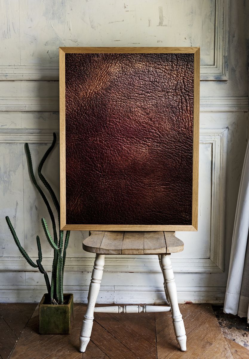 Leather Texture Abstract Print. room preview