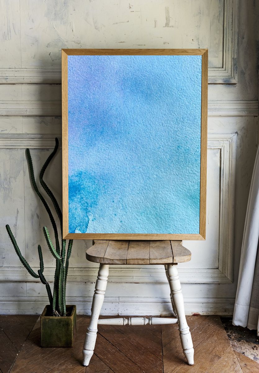 Blue Watercolor Texture Poster. room preview