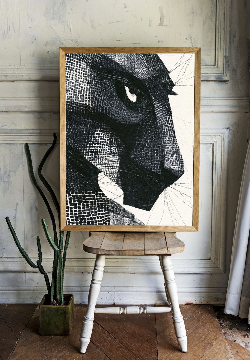 Abstract Ink Texture Poster. room preview
