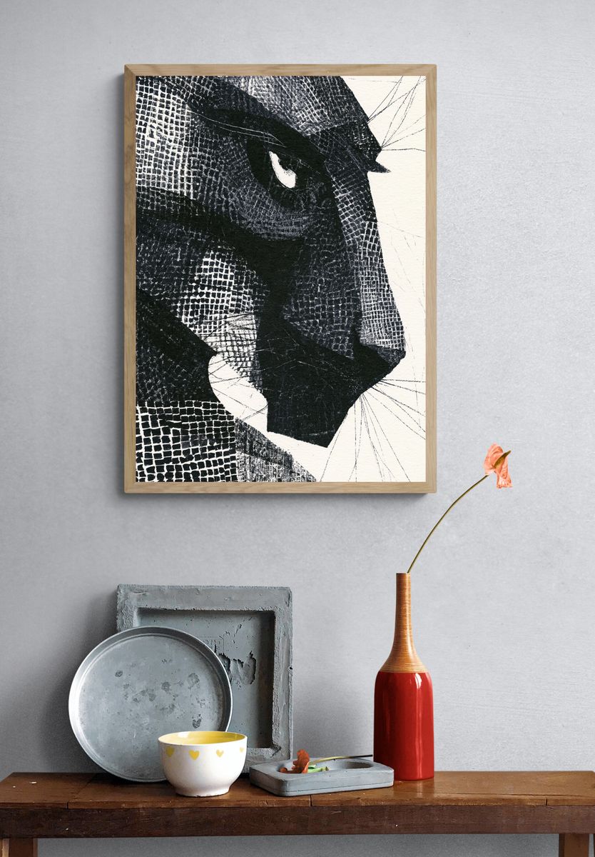 Abstract Ink Texture Poster. — room view 3