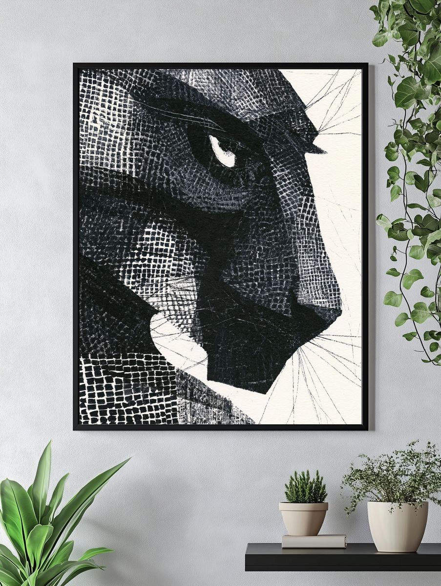 Abstract Ink Texture Poster. — room view 4