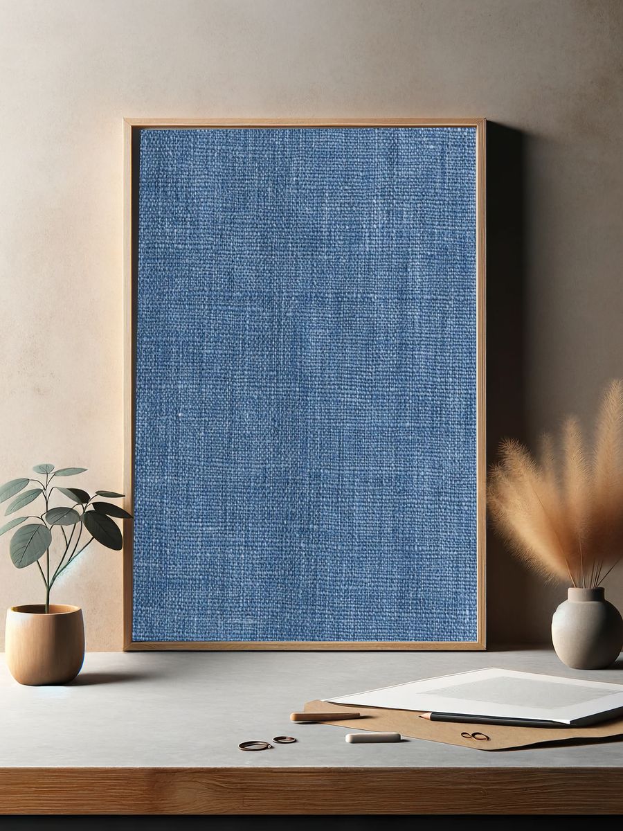 Blue Denim Texture Print. — room view 2
