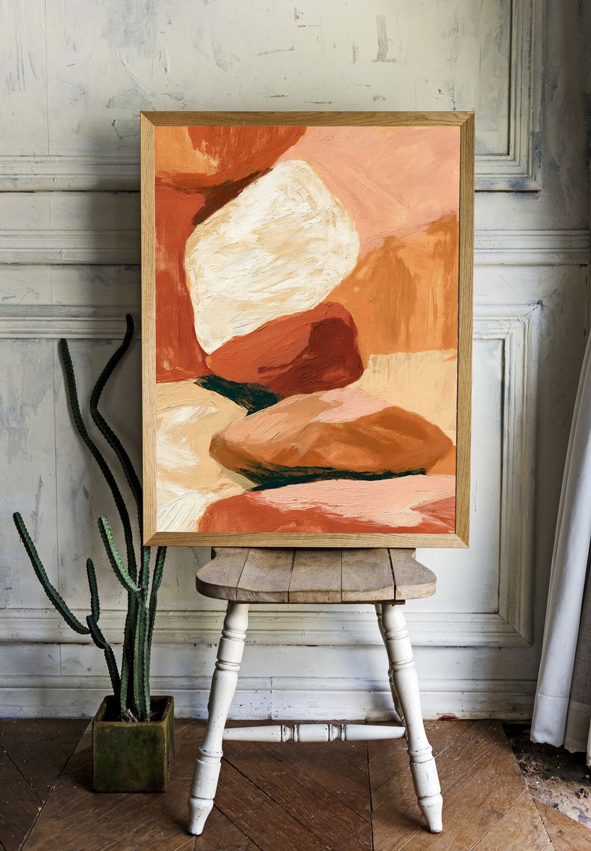 Terracotta Abstract Texture Poster. room preview