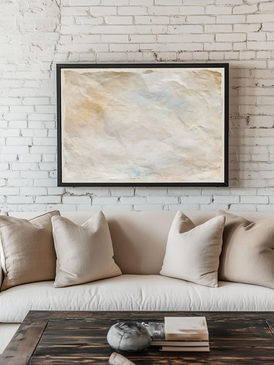 Textured Parchment Abstract Poster. — room view 1