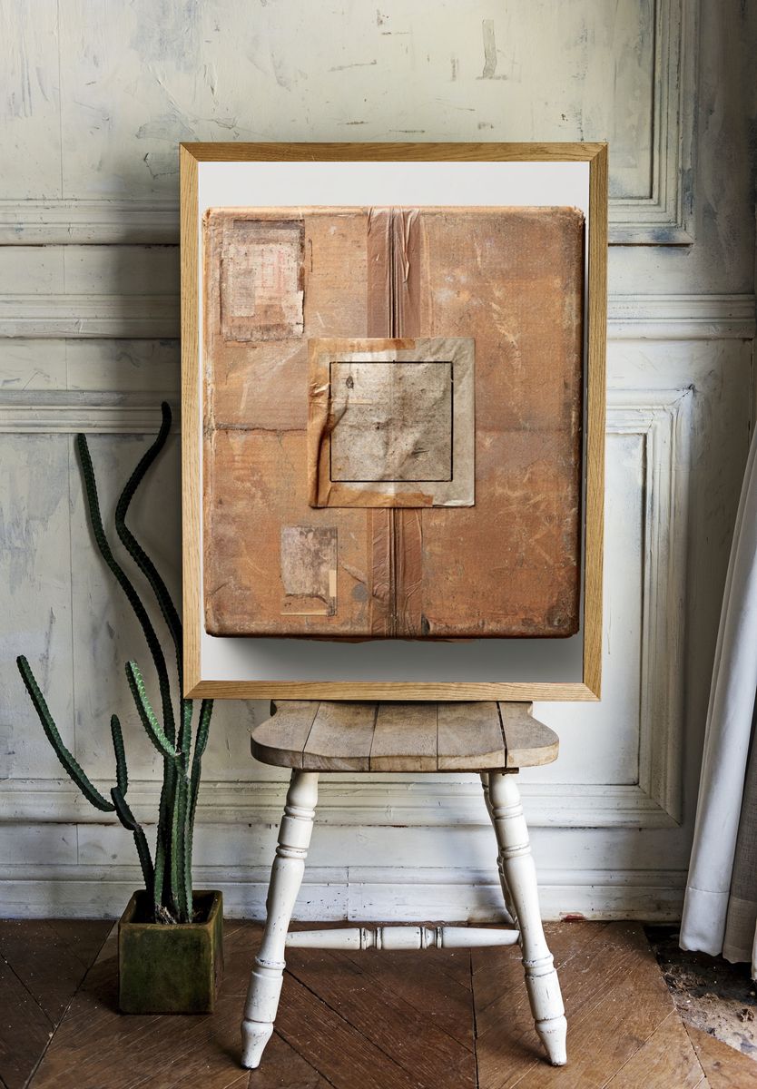 Weathered Collage Texture Poster. room preview