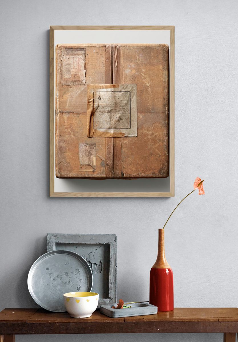 Weathered Collage Texture Poster. — room view 3
