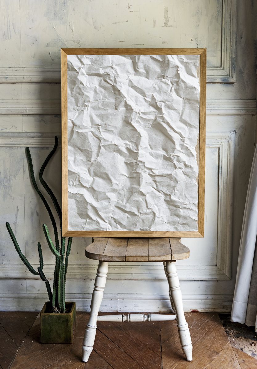 Crumpled Paper Texture Print. — room view 1
