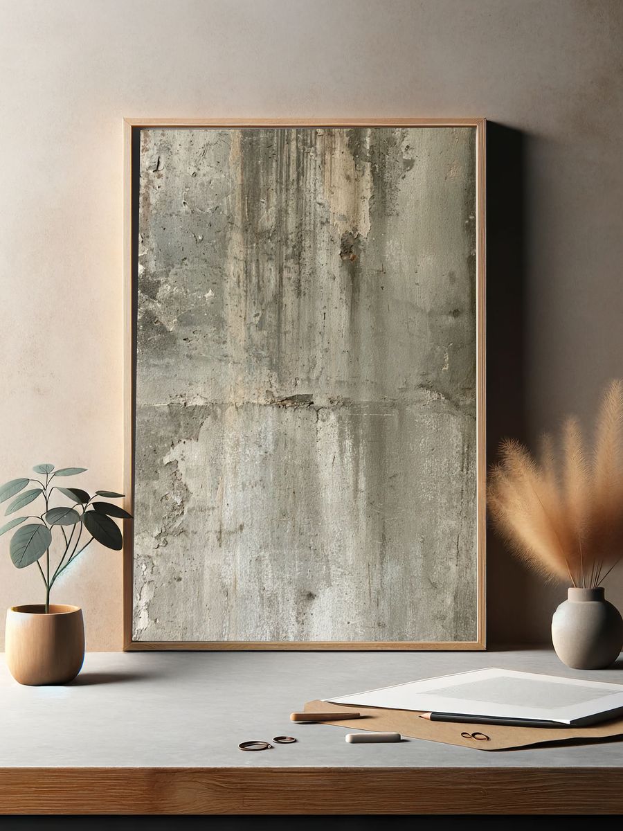 Weathered Concrete Texture Print. — room view 2