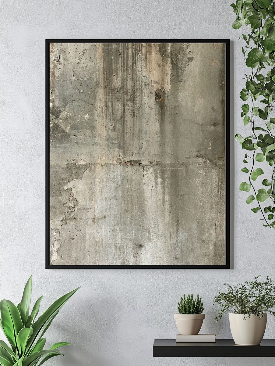 Weathered Concrete Texture Print. — room view 4