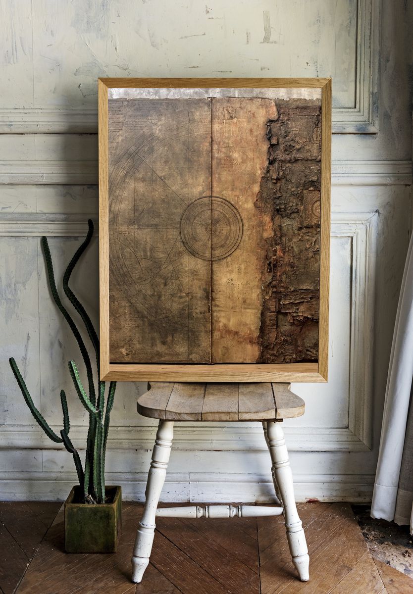 Antique Book Texture Abstract Print. room preview