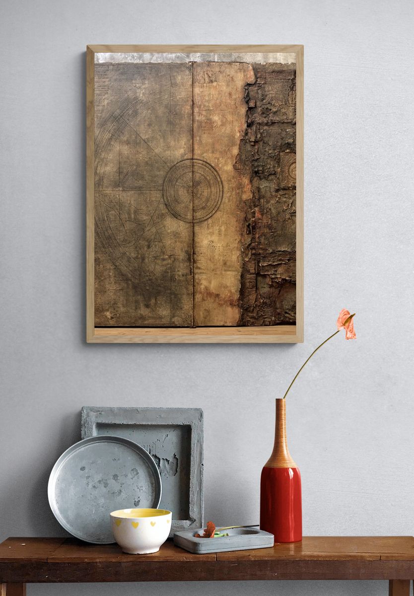 Antique Book Texture Abstract Print. — room view 3