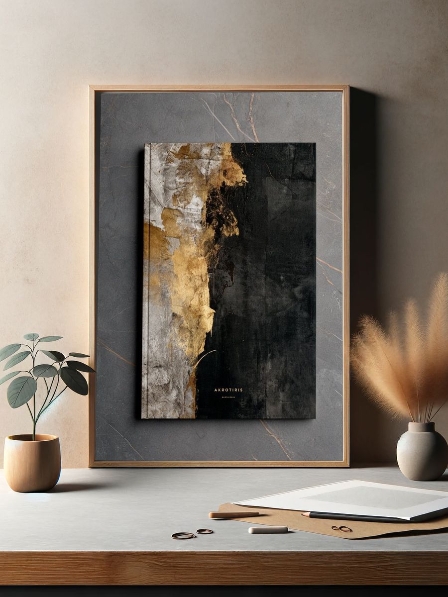 Gold and Black Abstract Poster. — room view 2